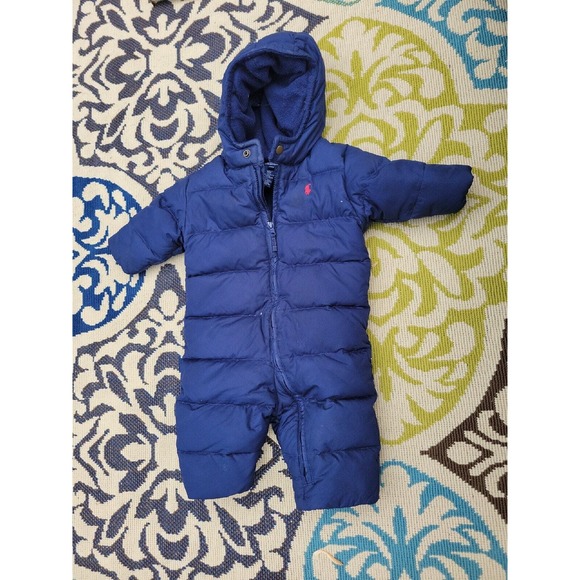 Ralph Lauren Toddler Down Snowsuit Blue Size 12M